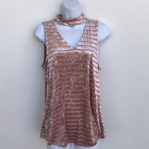 I.N. San Francisco Pink Velour Tank Top size L - Picture 6 of 6